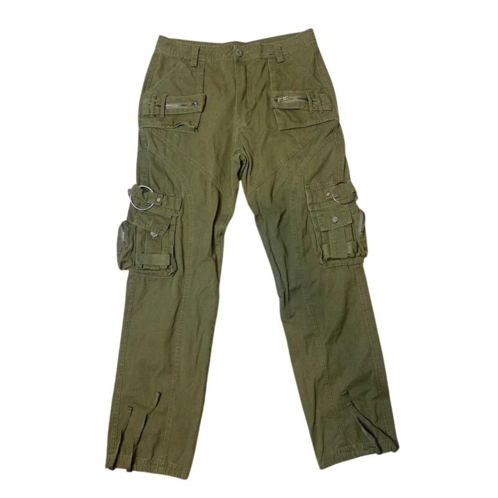 Vintage Free Knight Multi-Pocket Tactical Cargo Pants - Army Green - 31x28